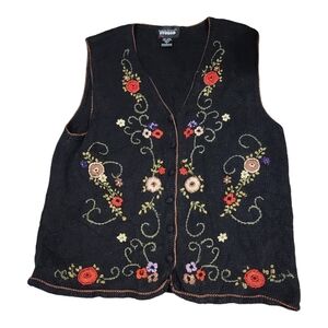 Designers Originals Studio embroidered vintage floral knit vest